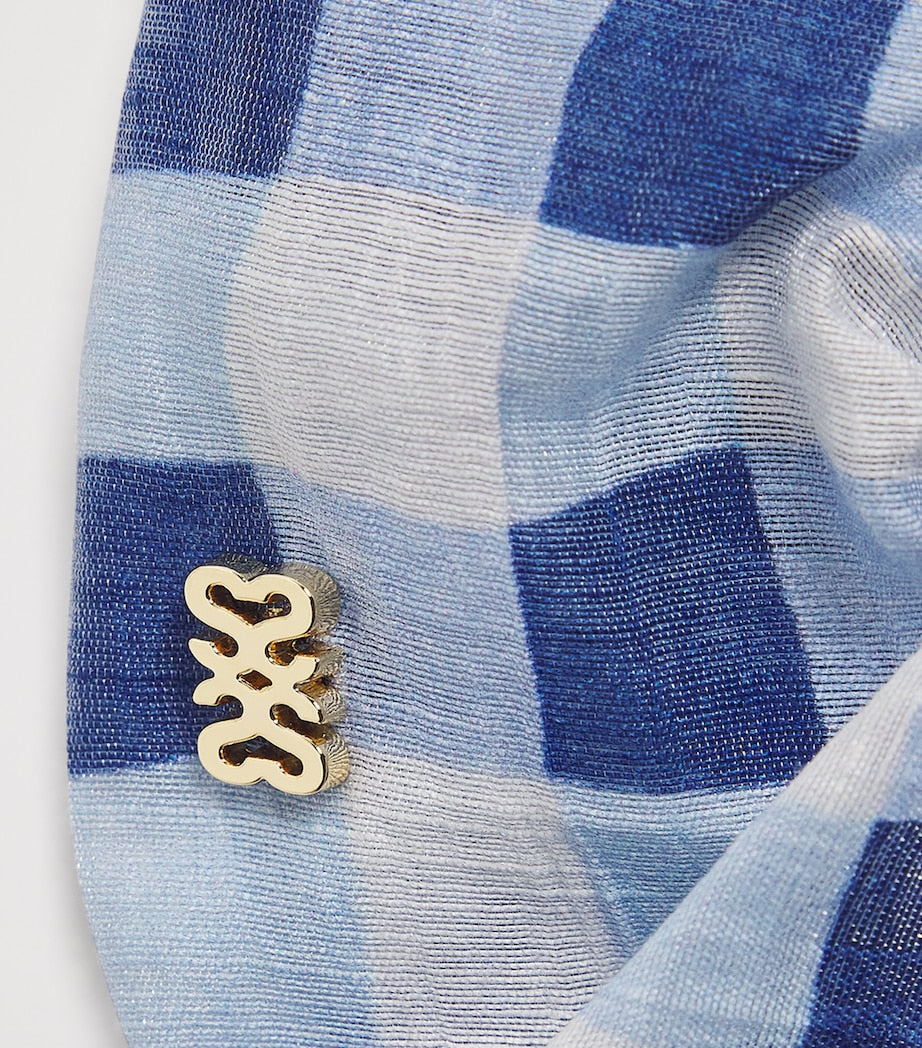 Sandro Paris linen blend gingham scrunchie - British product
