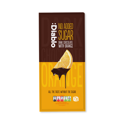 Holland & Barrett Diablo No Added Sugar Dark Chocolate Bar Orange 75g- Buy online at McGrocer