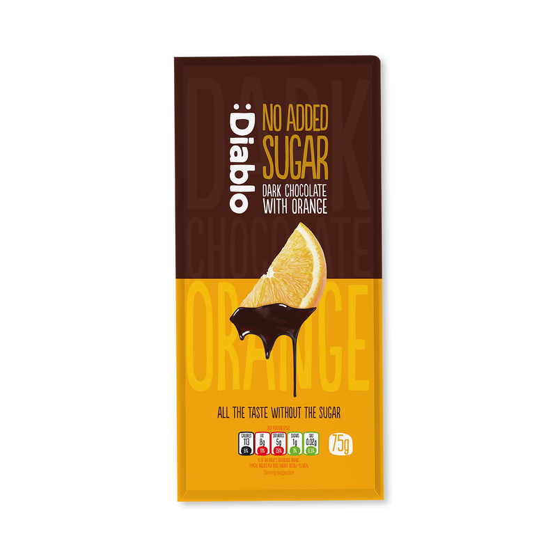 Diablo dark chocolate bar orange 75g, UK version