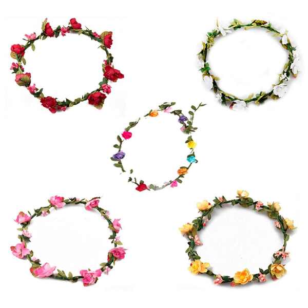 Aquarius Women flower head crown red - British product