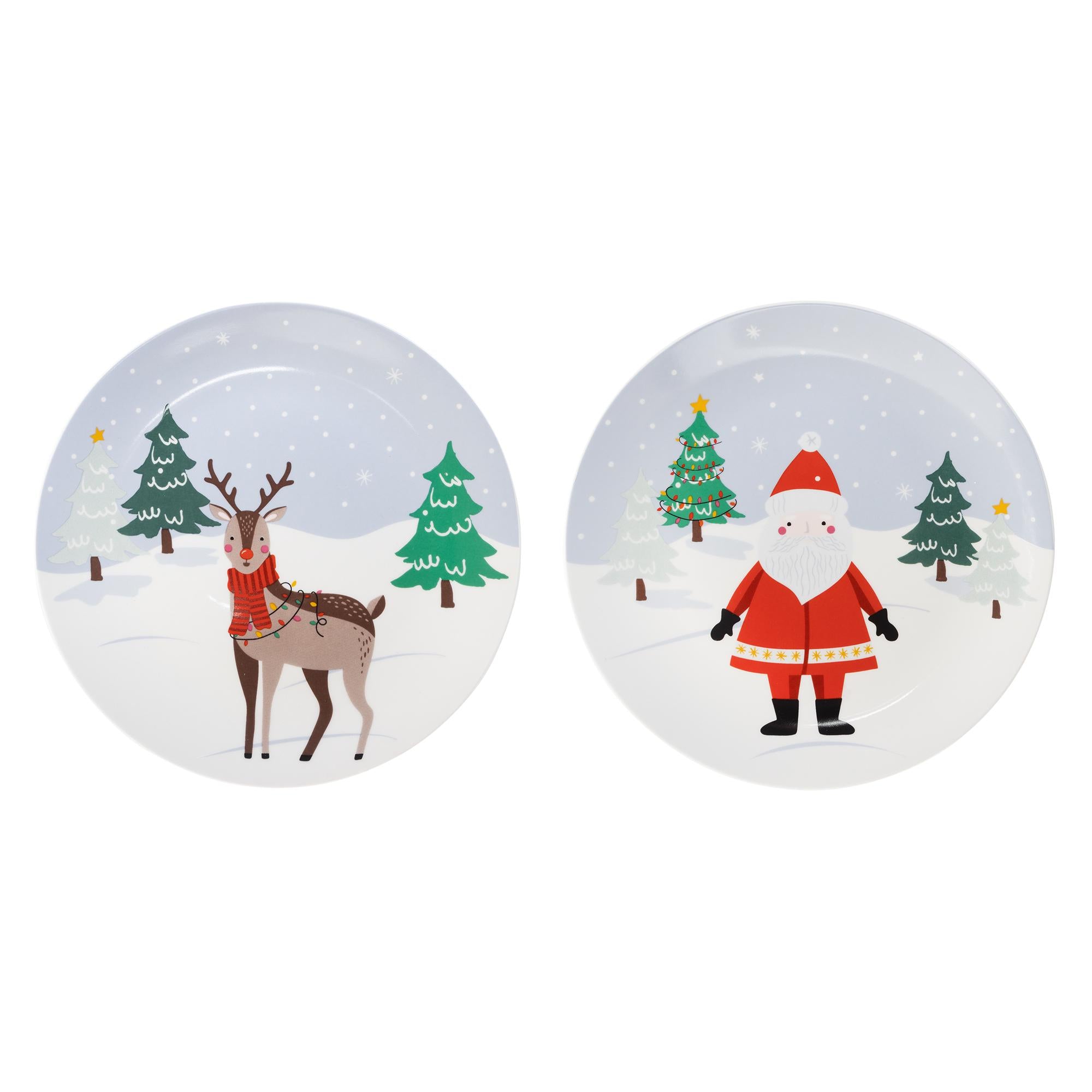 Home Santa & Reindeer Decal Side Plate Assort GOODS Sainsburys   