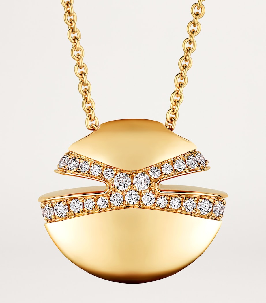 Bvlgari Cabochon yellow gold necklace with diamonds, UK version