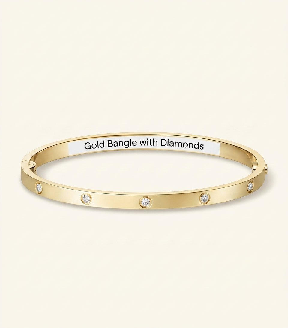 Cartier small yellow gold 6-diamond bracelet - British product