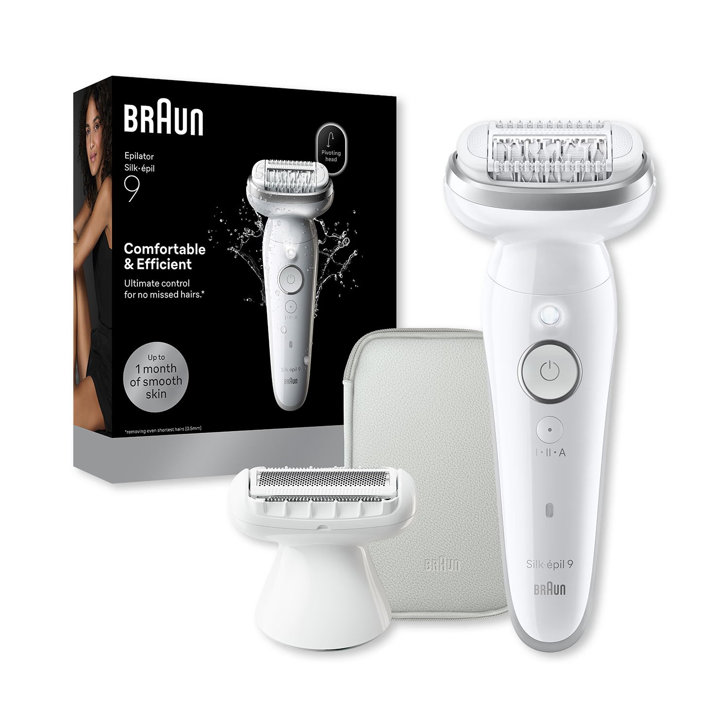 Braun Silk·épil 9 epilator 9-030 Silver, imported from the UK