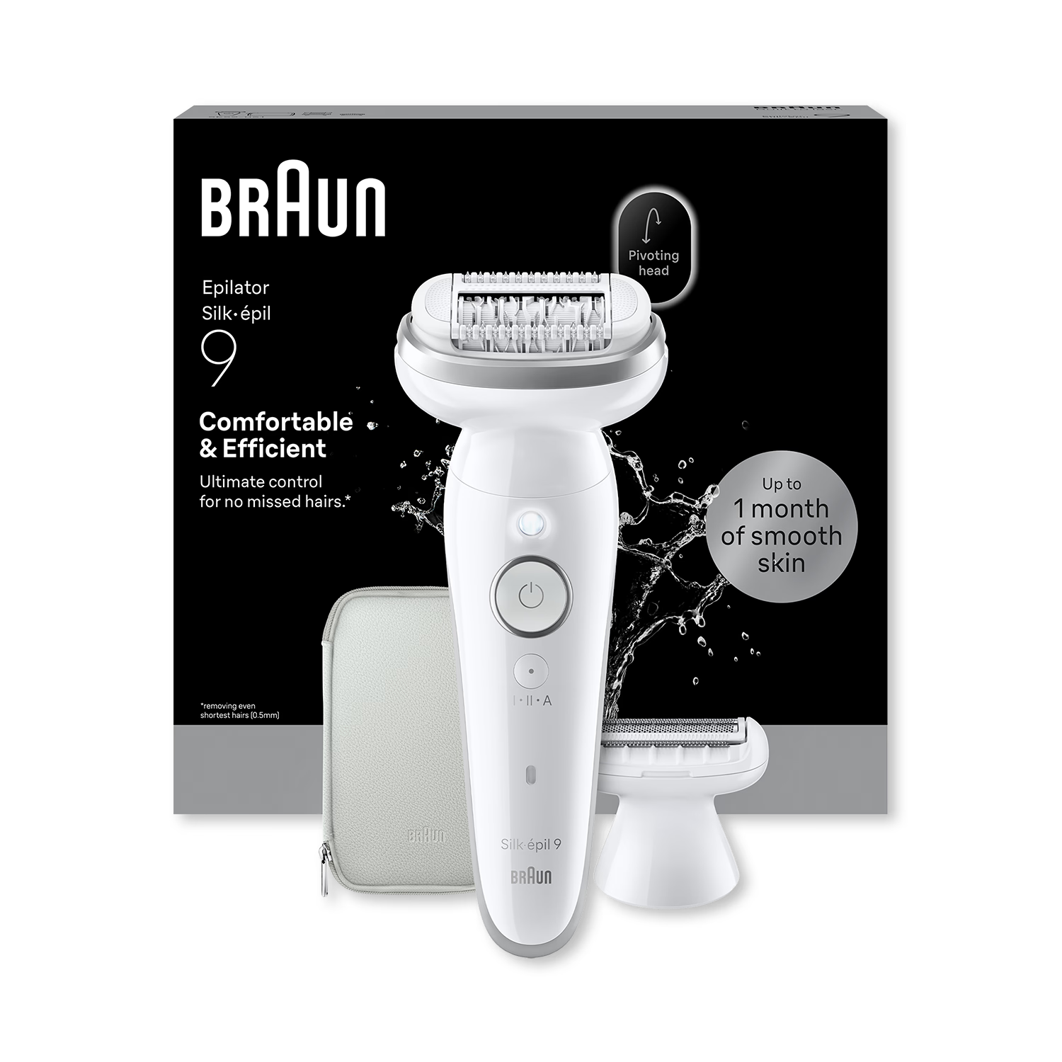 Braun Silk·épil 9 epilator 9-030 Silver, imported from the UK