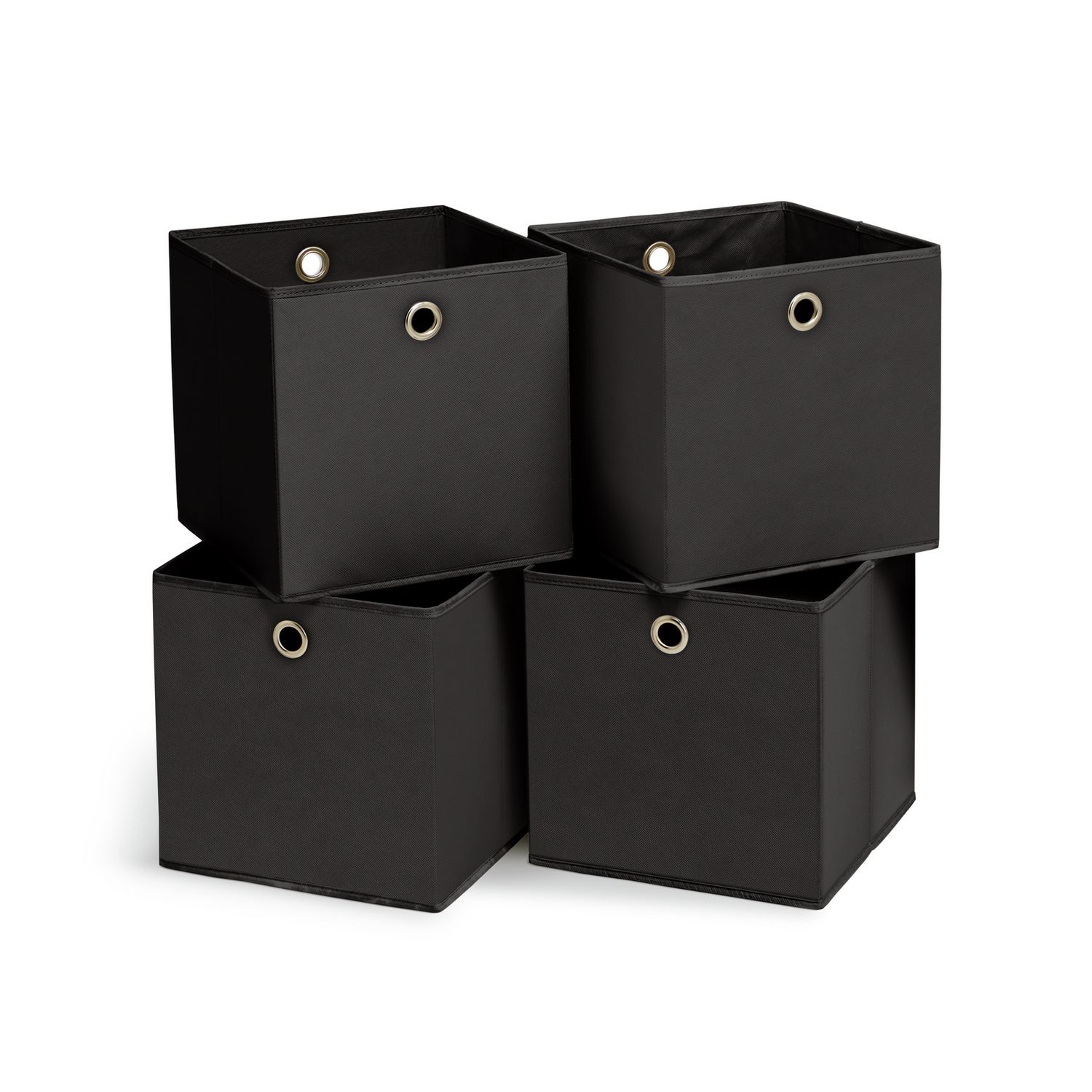 Argos Home set of 4 black square storage boxes 28cm, UK version