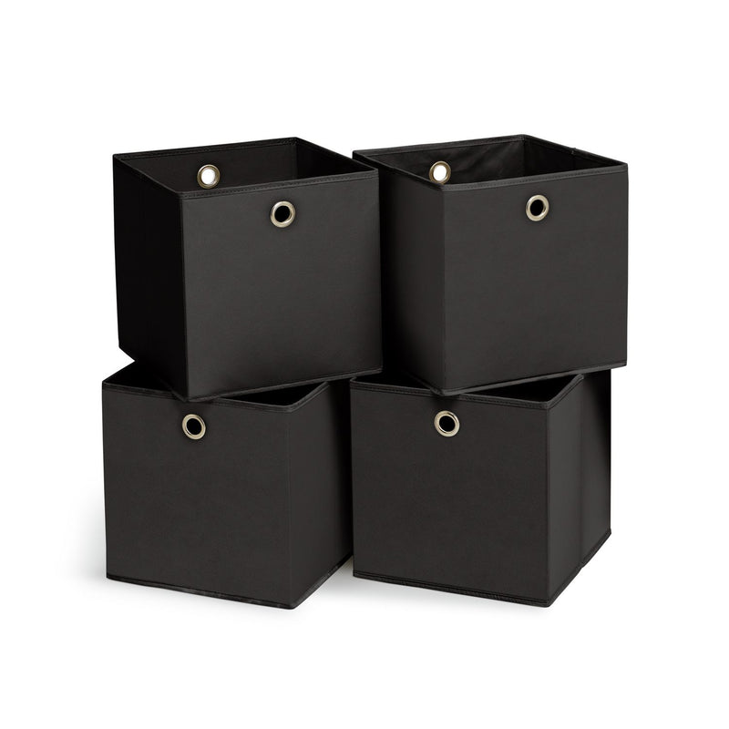 Argos Home set of 4 black square storage boxes 28cm, UK version
