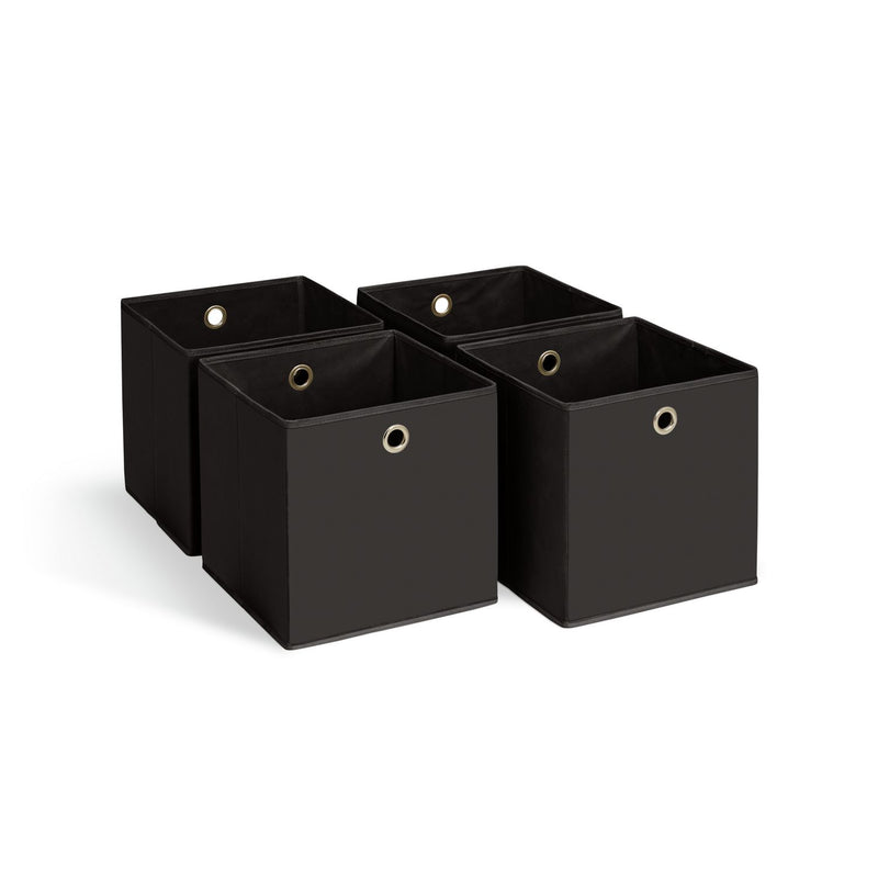 Argos Home set of 4 black square storage boxes 28cm, UK version