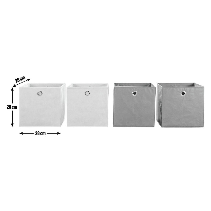 Argos Home set of 4 black square storage boxes 28cm, UK version