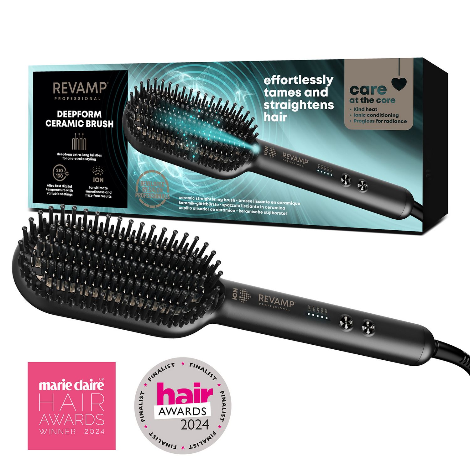Revamp Deepform Ceramic Straightening Hot Brush (British brand)
