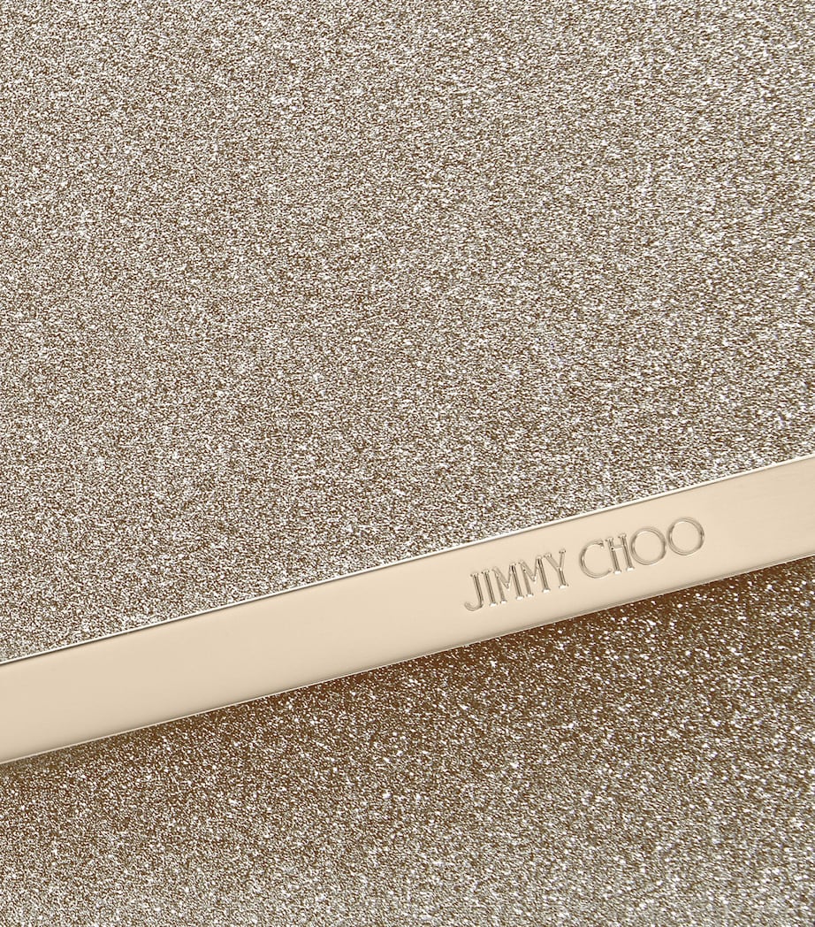 Jimmy Choo Emmie glitter clutch bag, UK version