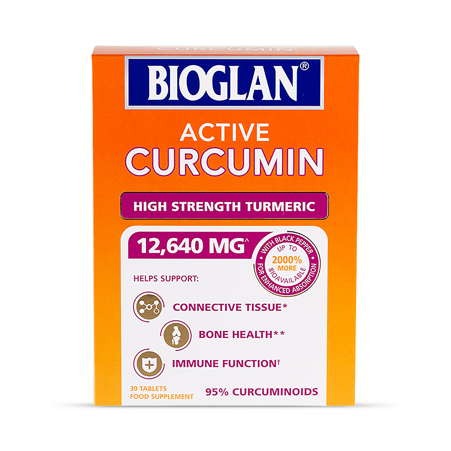 Bioglan Active Curcumin High Strength Turmeric 30 Tablets - British product