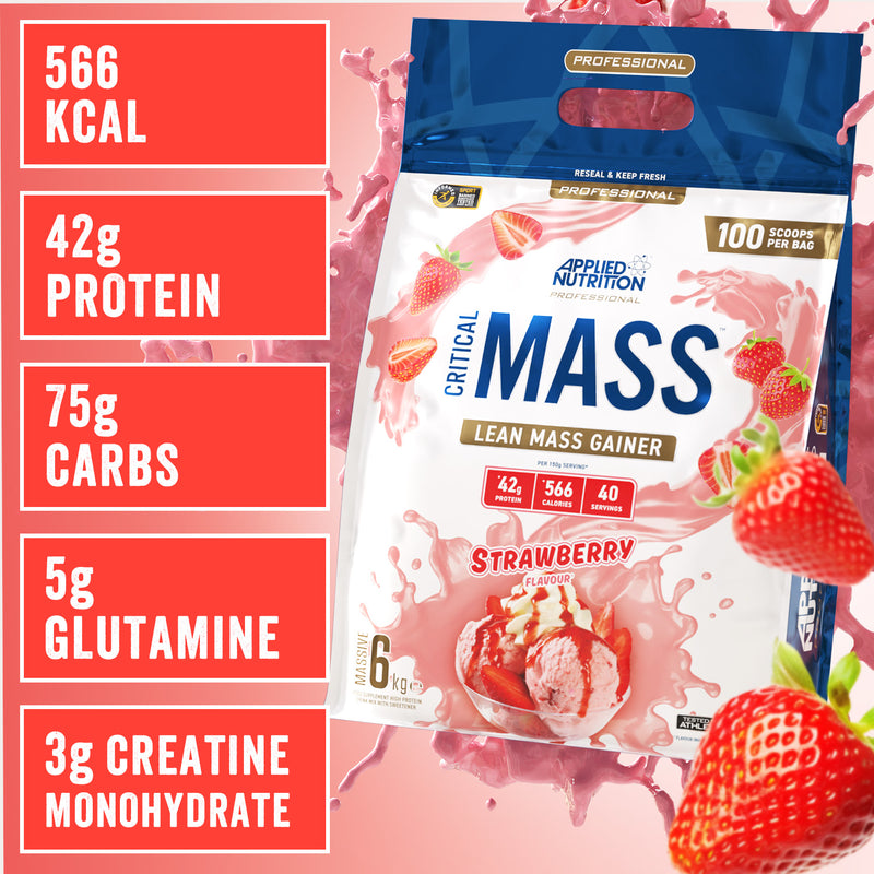 Applied Nutrition Critical Mass strawberry mass gainer 6kg (British brand)