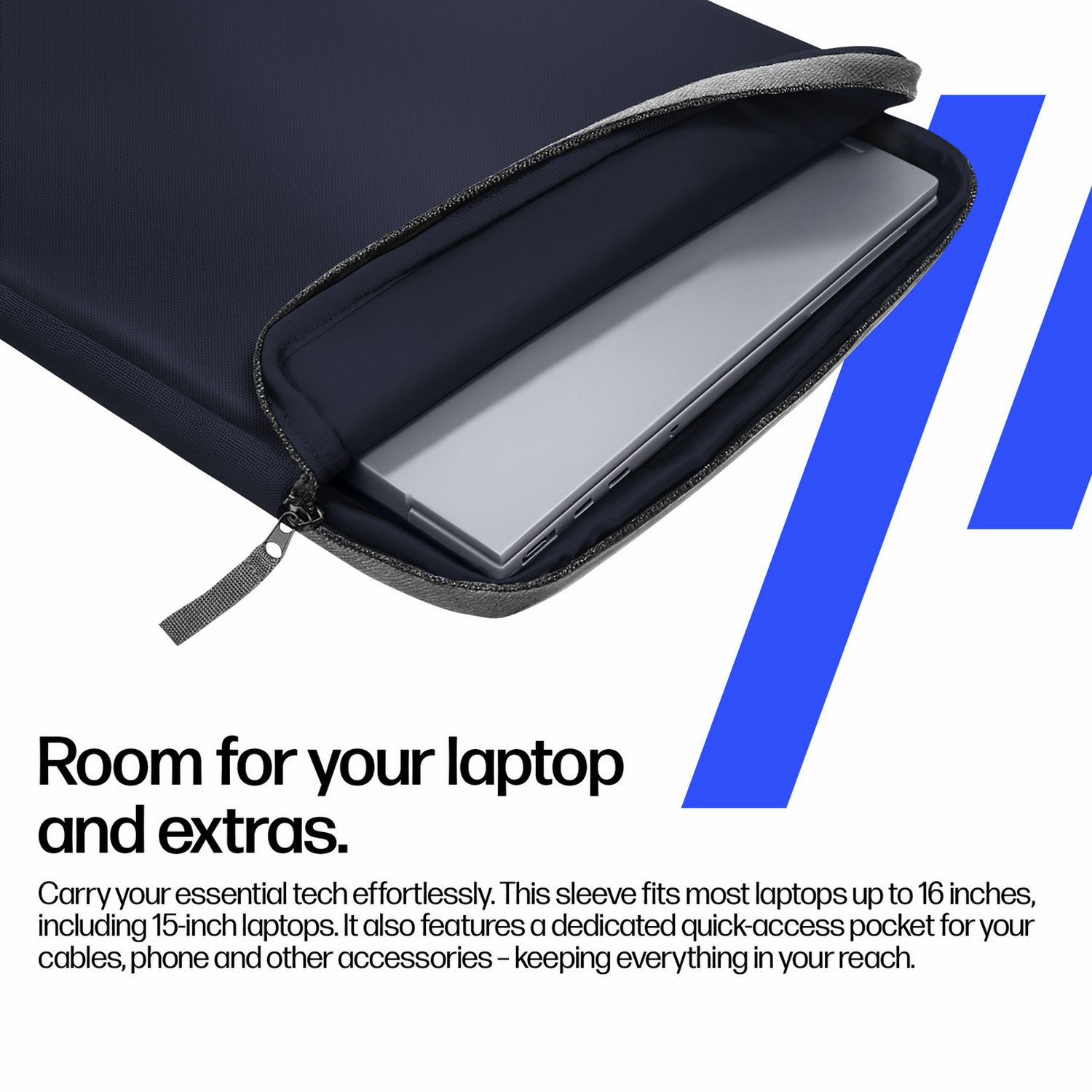 HP laptop sleeve blue 15-16 inch (British brand)