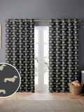 Emily Bond grey Peggy dachshund print curtains (British brand)