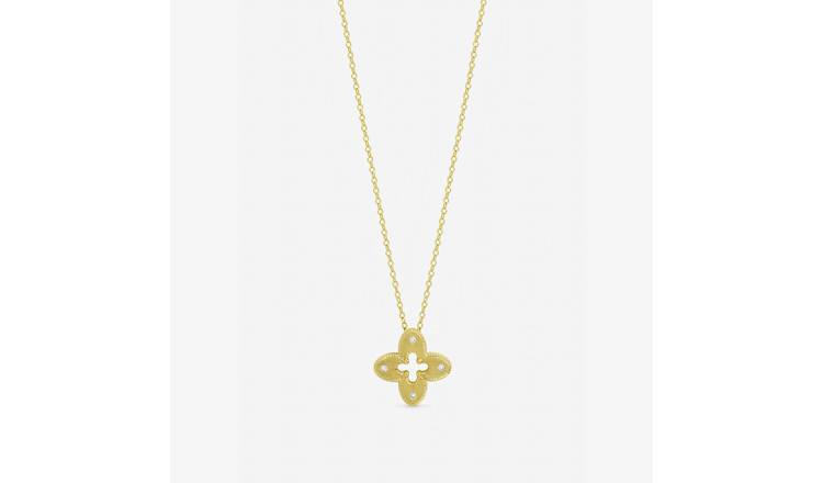 Jon Richard gold plated crystal clover pendant - British product