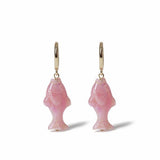 Freedom pink fish drop earrings gold-tone brass (British brand)