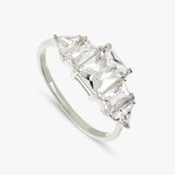 Revere Sterling Silver Cubic Zirconia Trillion Ring - Medium