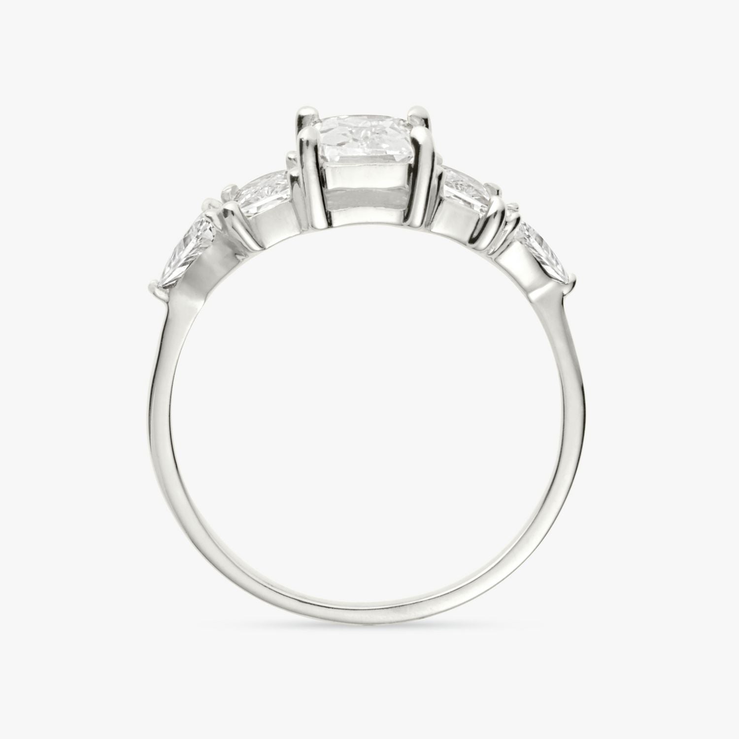 Revere Sterling Silver Cubic Zirconia Trillion Ring - Medium