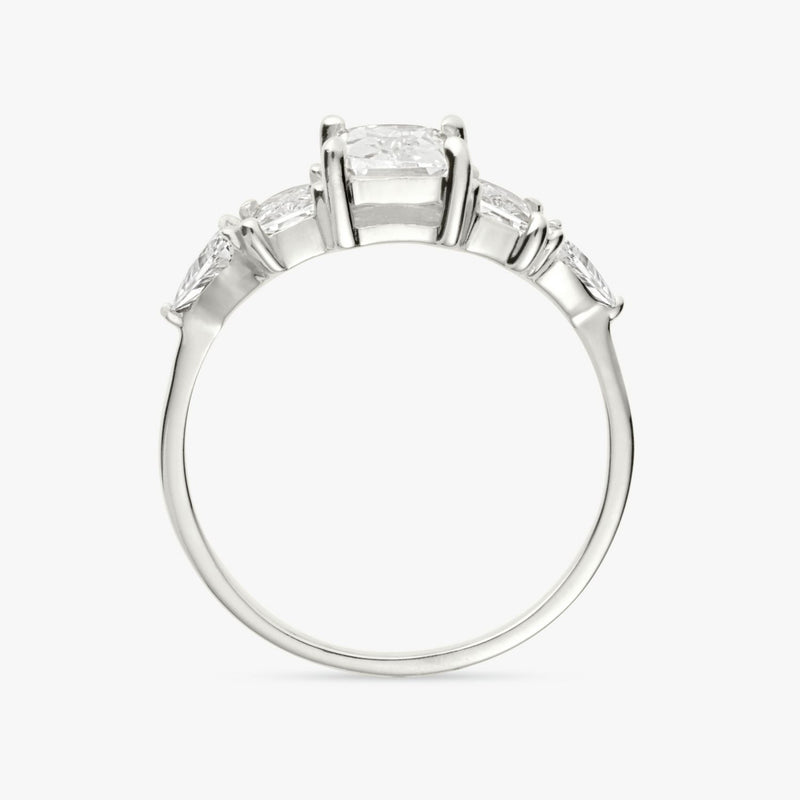 Revere Sterling Silver Cubic Zirconia Trillion Ring - Medium