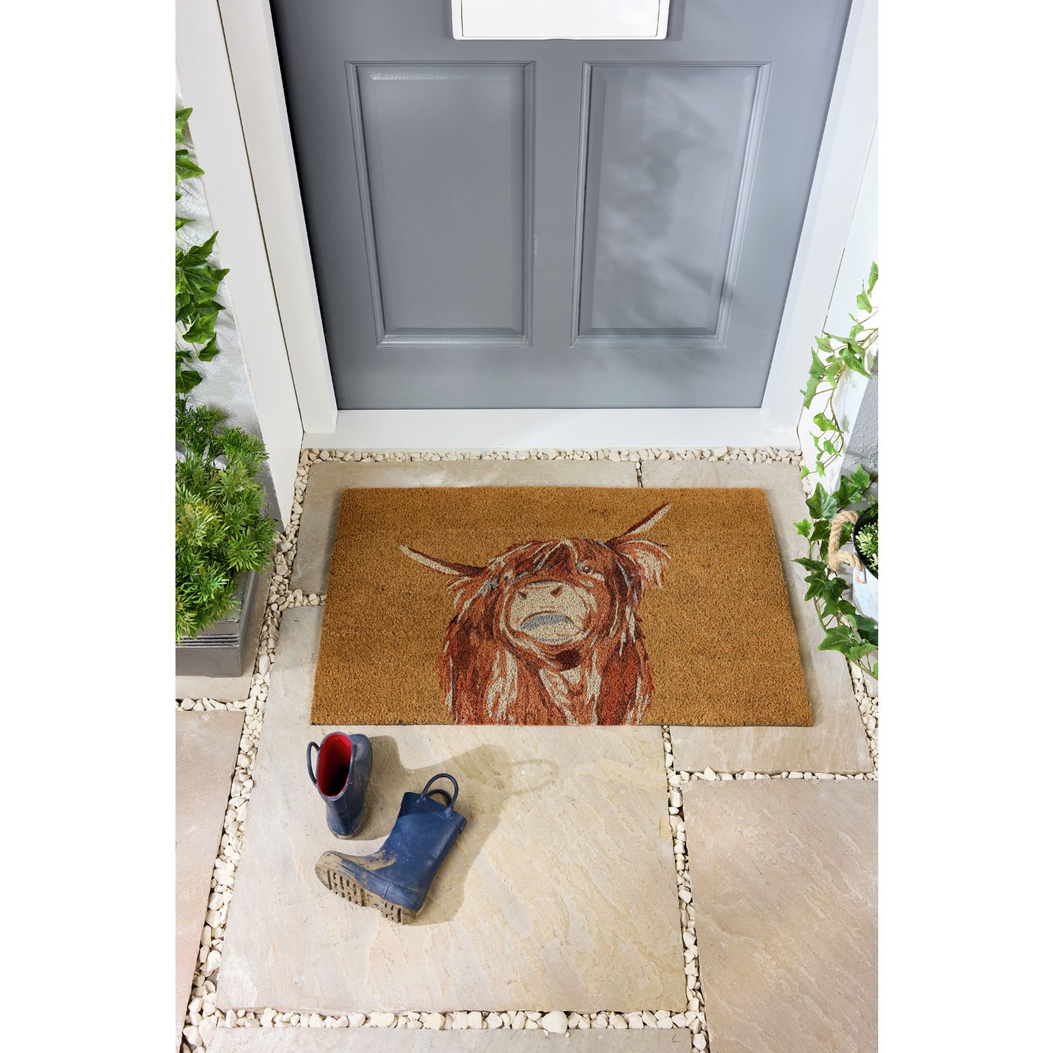 My Mat coir doormat highland cow design 45x75cm, UK version