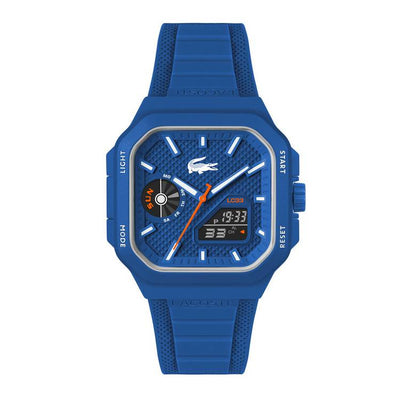 Argos Lacoste Octagonal Shaped Dial Blue Silicone Strap Watch- Buy online at McGrocer