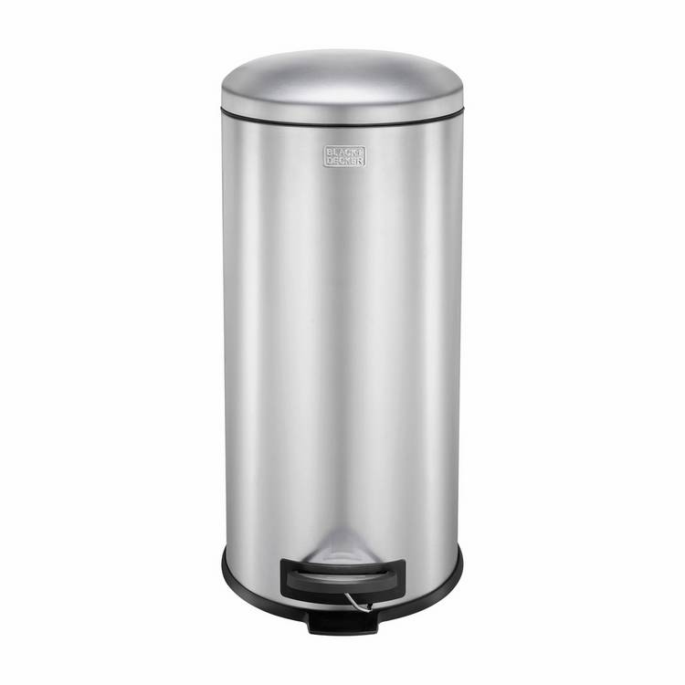 Black+Decker 30 litre stainless steel pedal bin, UK version