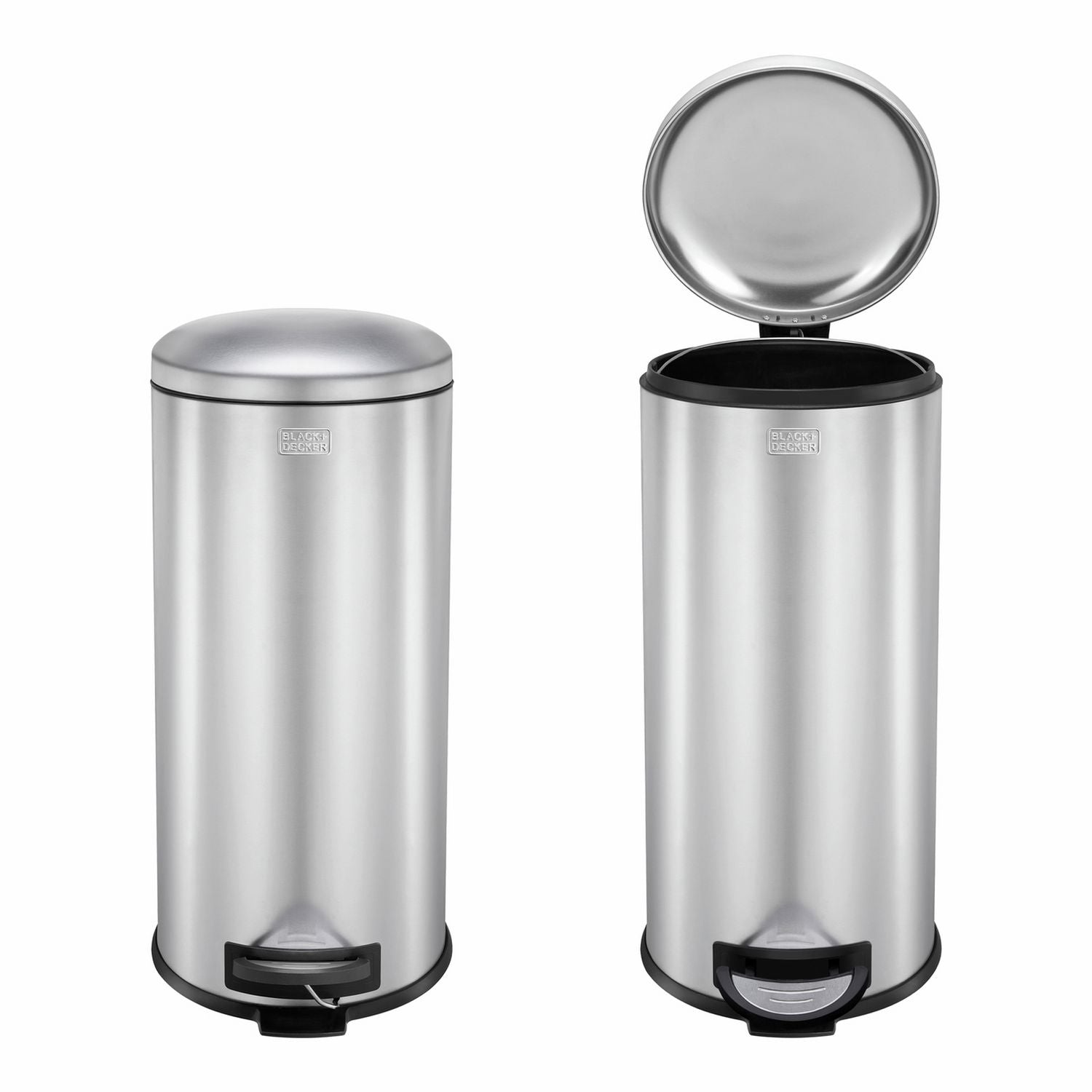 Black+Decker 30 litre stainless steel pedal bin, UK version