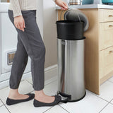 Black+Decker 30 litre stainless steel pedal bin, UK version