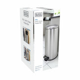 Black+Decker 30 litre stainless steel pedal bin, UK version