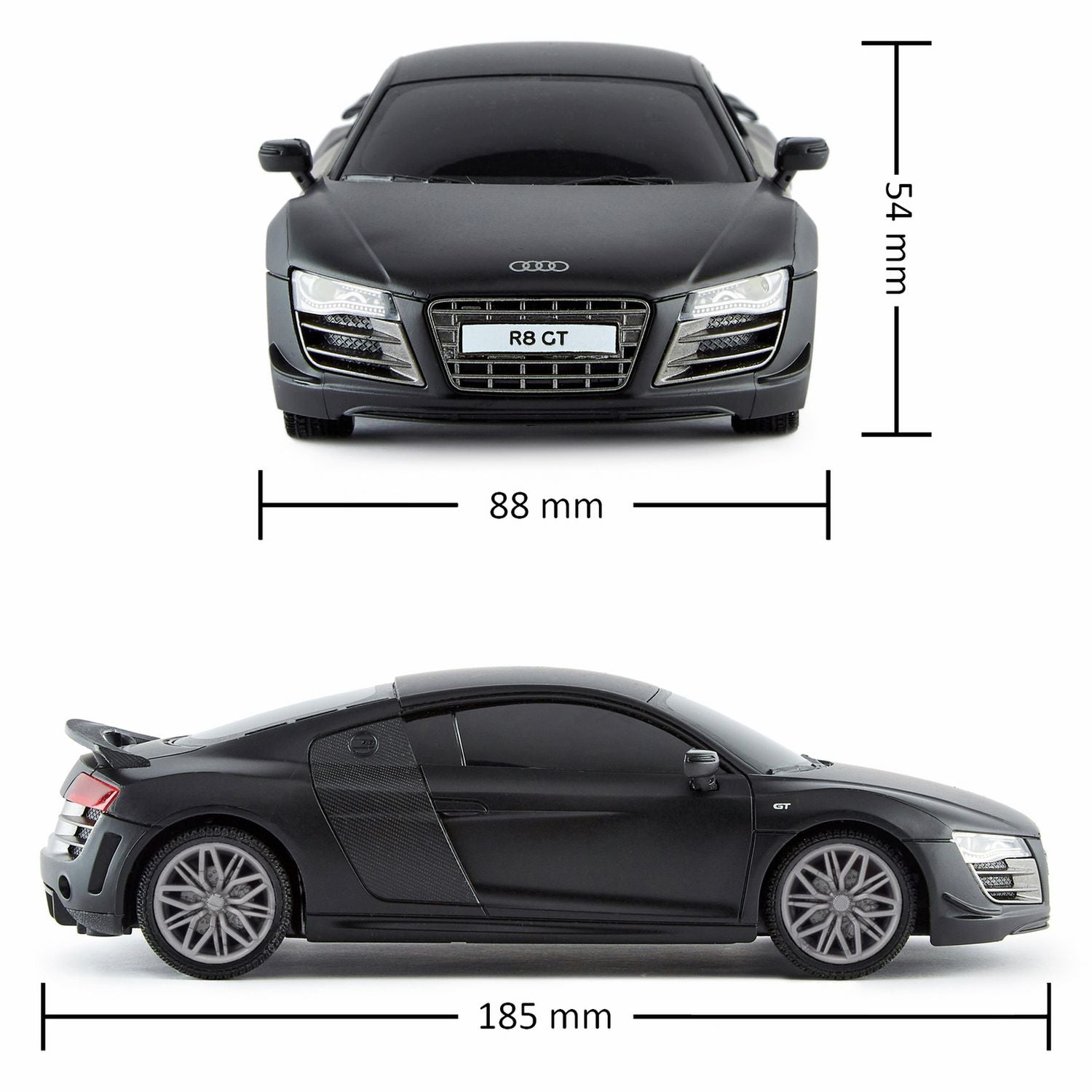 CMJ Audi R8 1:24 RC car black official model, UK version