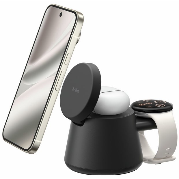 Belkin 25W Qi2 3-in-1 magnetic modular wireless charger (British brand)