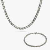 Revere men's stainless steel rope chain and bracelet set, UK version
