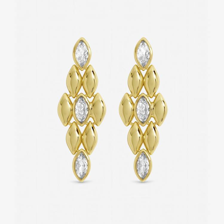 Jon Richard gold plated crystal drop earrings - British product