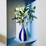 Argos Home artificial lemons in blue striped vase 68cm, UK version