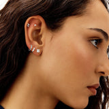 Revere sterling silver marquise flatback stud earring, imported from the UK