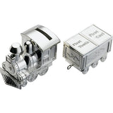 Silver plated train money box keepsake - British product