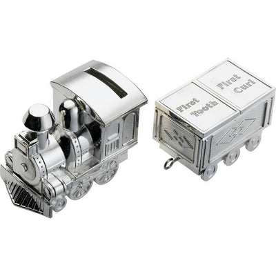 Argos Silver Plated Train Money Box - Baby Keepsake 7x17x5cm- Buy online at McGrocer