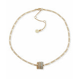 DKNY white baguette pendant necklace 40cm chain (British brand)