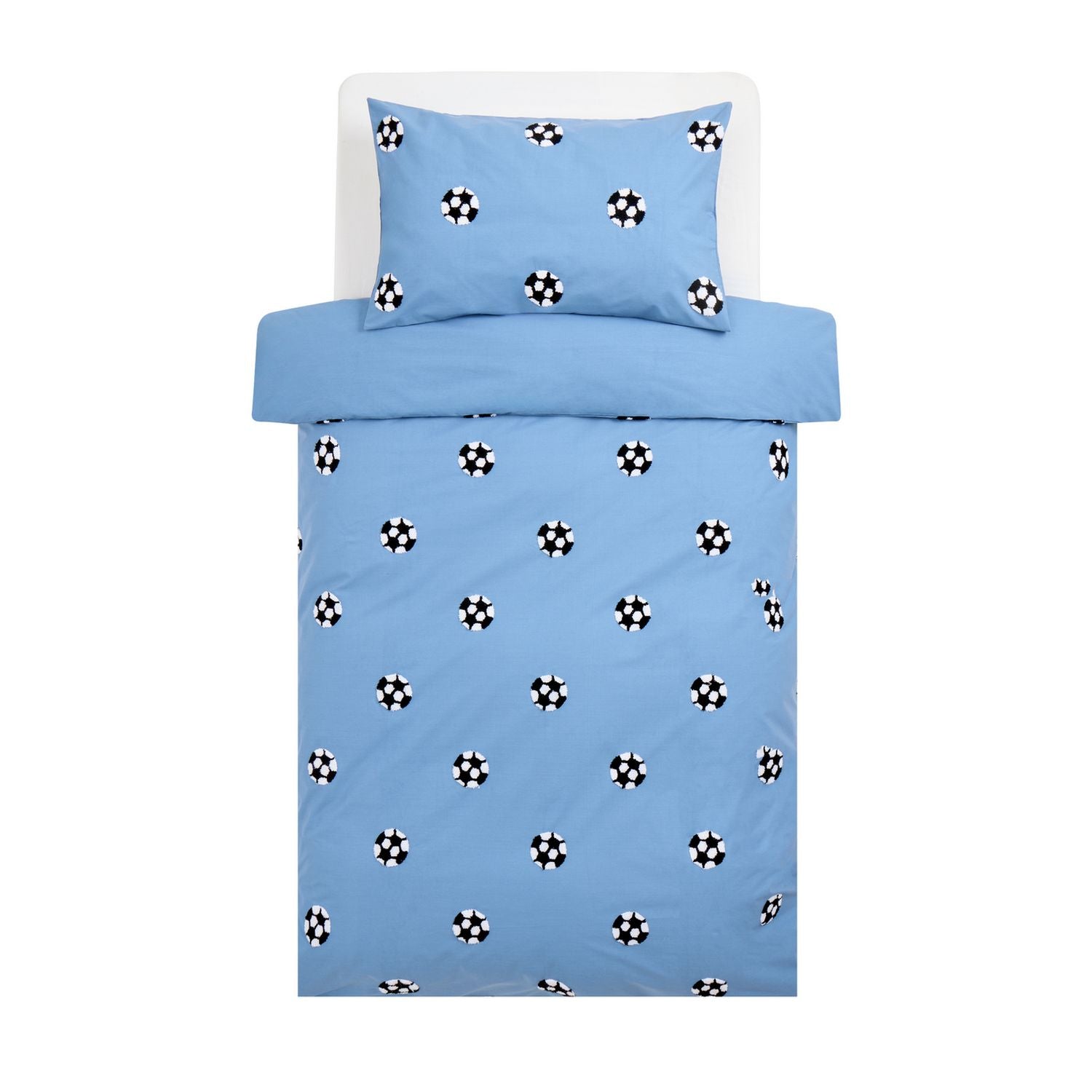 Argos Home Kids Tufted Football Blue Bedding Set - Double