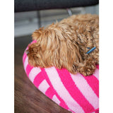Rosewood Pet pink stripe sherpa pet bed medium, UK version