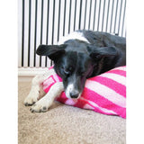 Rosewood Pet pink stripe sherpa pet bed medium, UK version