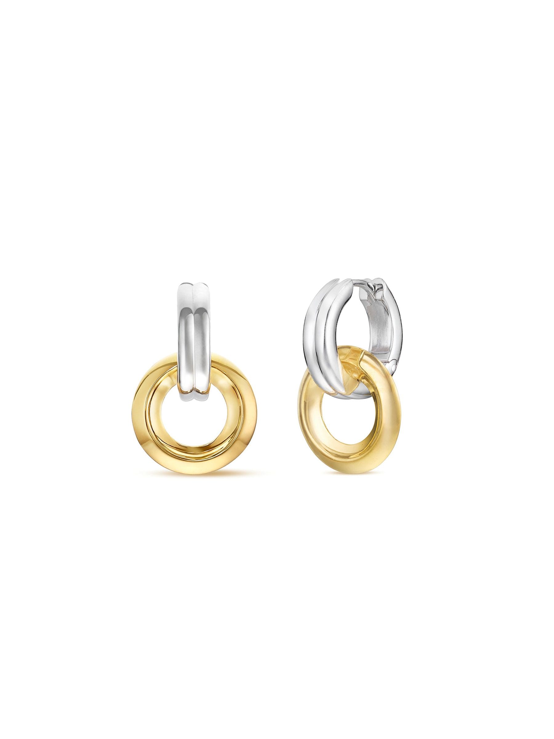Dinny Hall Iceni Chariot drop hoops silver gold vermeil, UK version