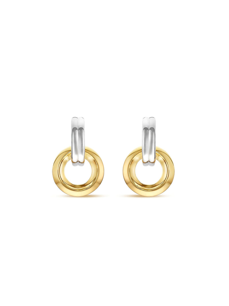 Dinny Hall Iceni Chariot drop hoops silver gold vermeil, UK version