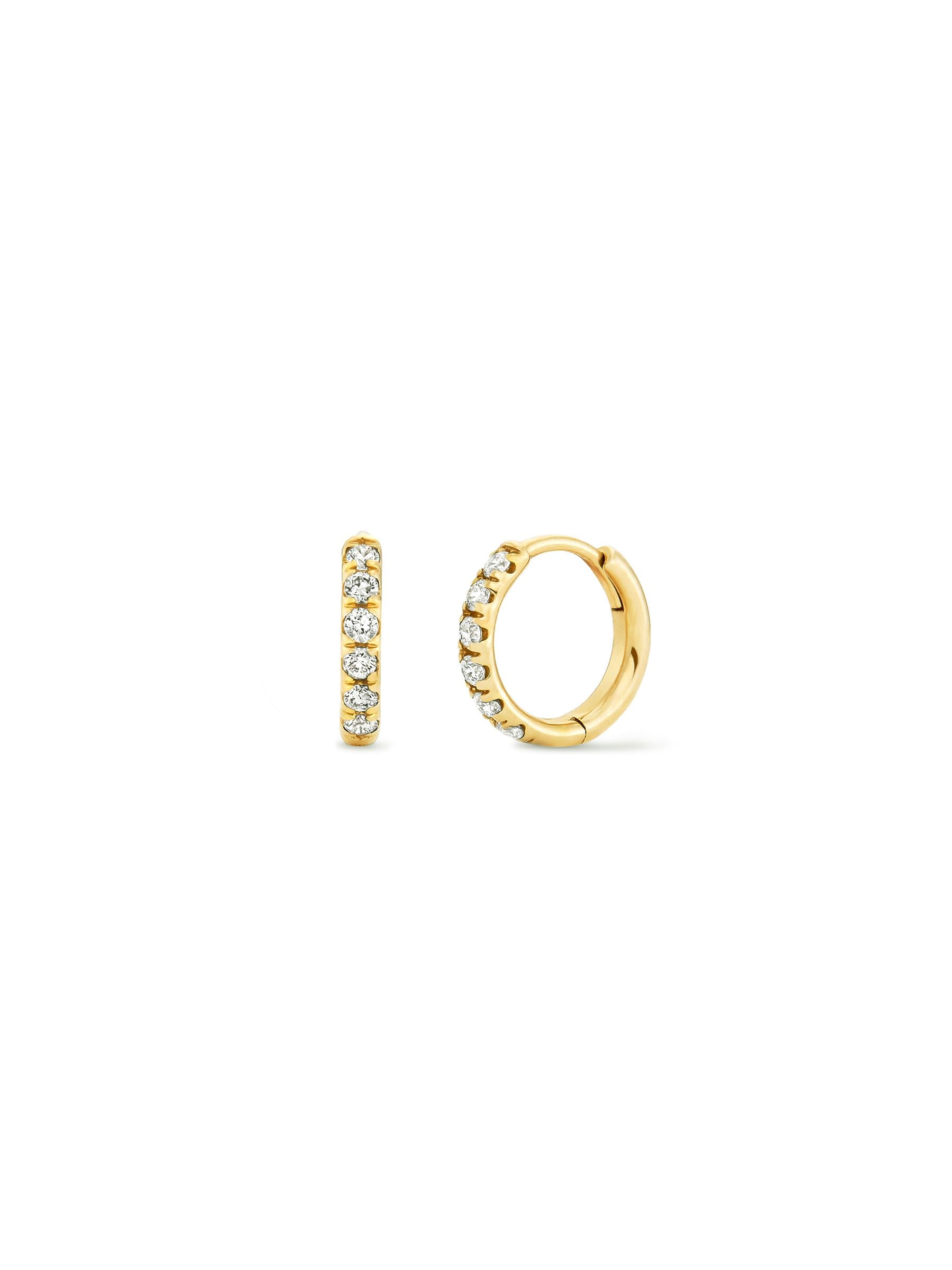 Dinny Hall mini lab-grown diamond huggie hoops 8mm (British brand)