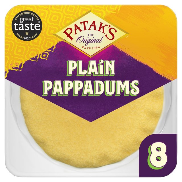 Patak's Plain Pappadums   8 per pack