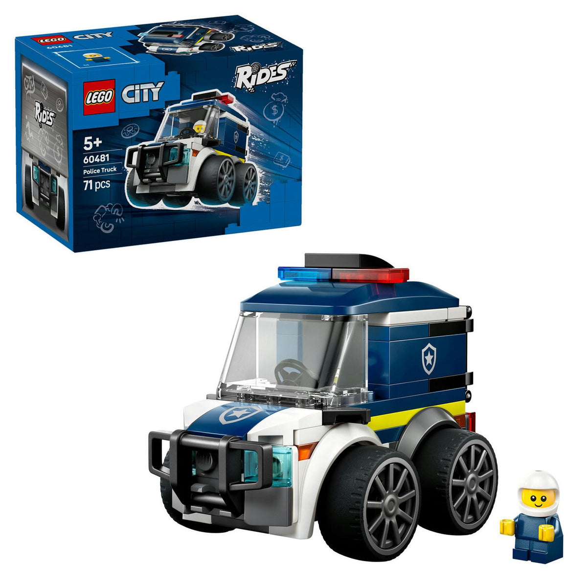 LEGO City Rides – Police Truck Toy with a Minifigure 60481