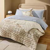 Habitat Quilted Motif Neutral Bedspread - 220x200cm