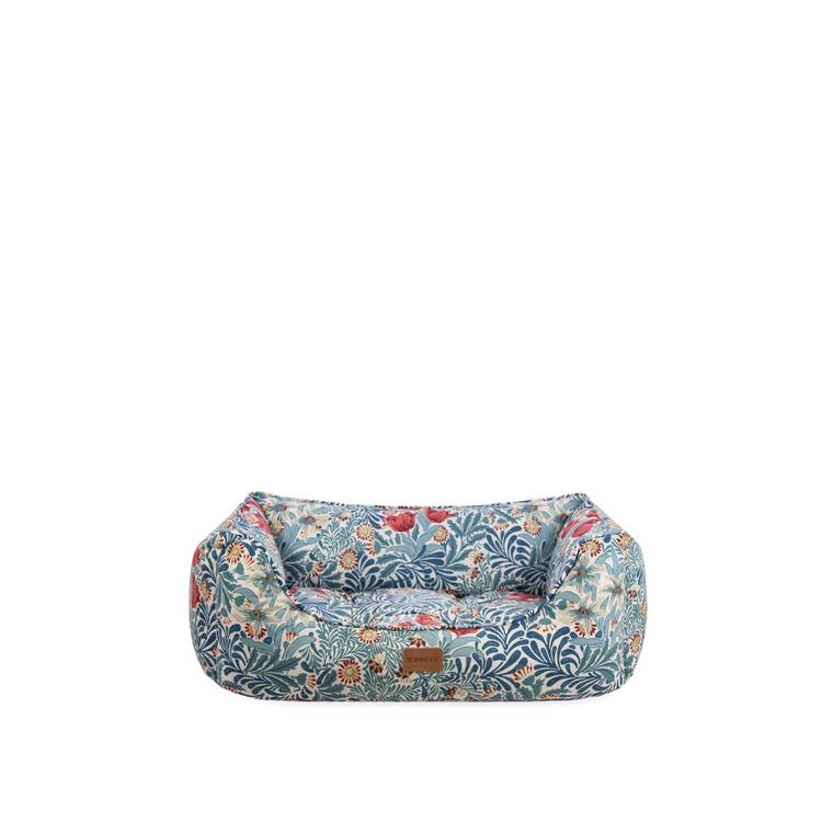 Morris & Co. Bower Print Square Pet Bed Small, imported from the UK