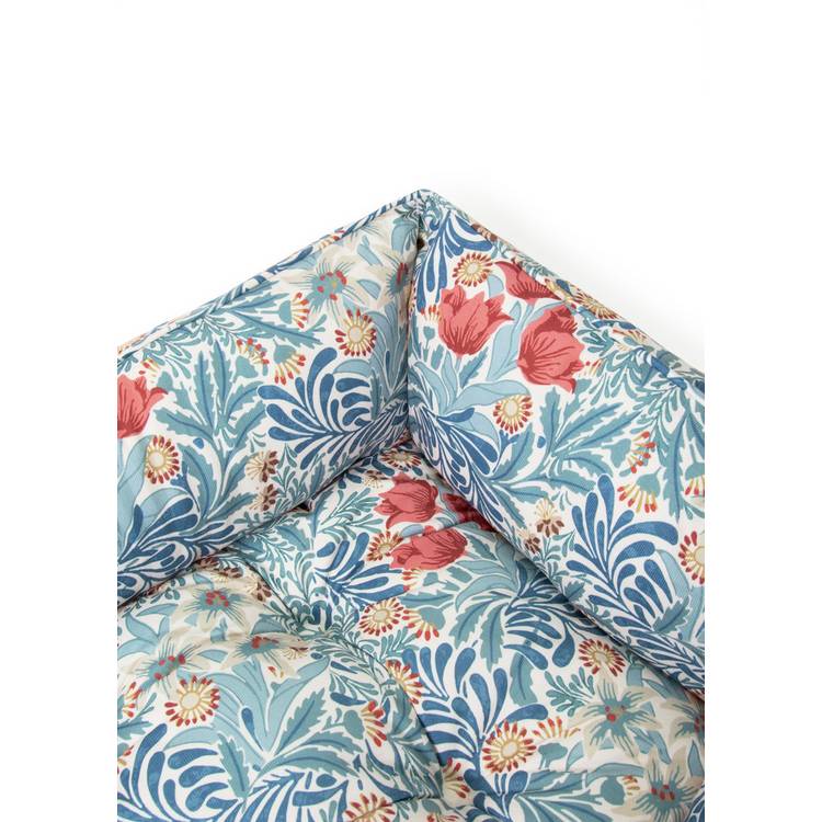 Morris & Co. Bower Print Square Pet Bed Small, imported from the UK